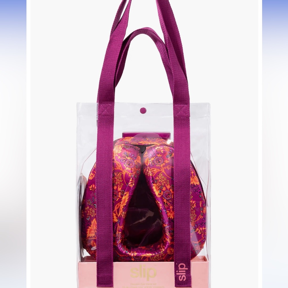 Slip Silk Floral Travel Set - Pink and Orange Paisley